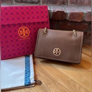 Tory Burch Tan Brown Carson Convertible Shoulder Bag